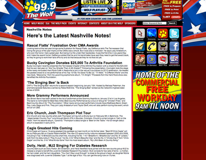 Radio Station 99.9 The Wolf Features our New Single!